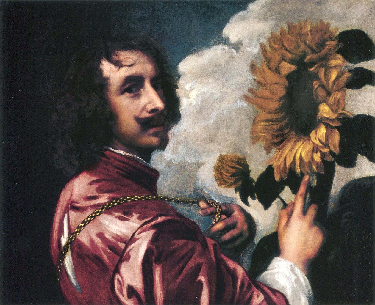 Autoritratto con un girasole da Anthony van Dyck