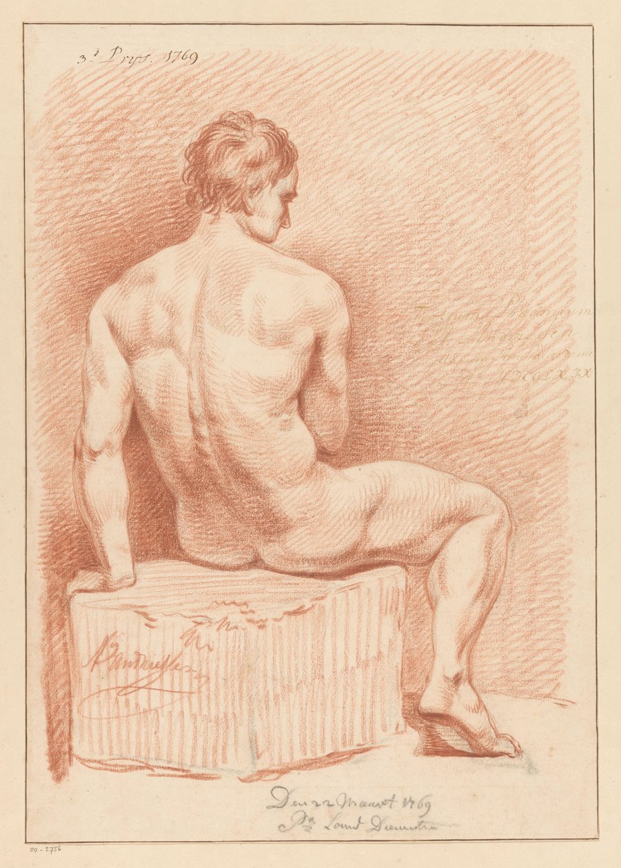 Nudo maschile seduto, visto da dietro (3º premio 1769) da Anthony Andriessen