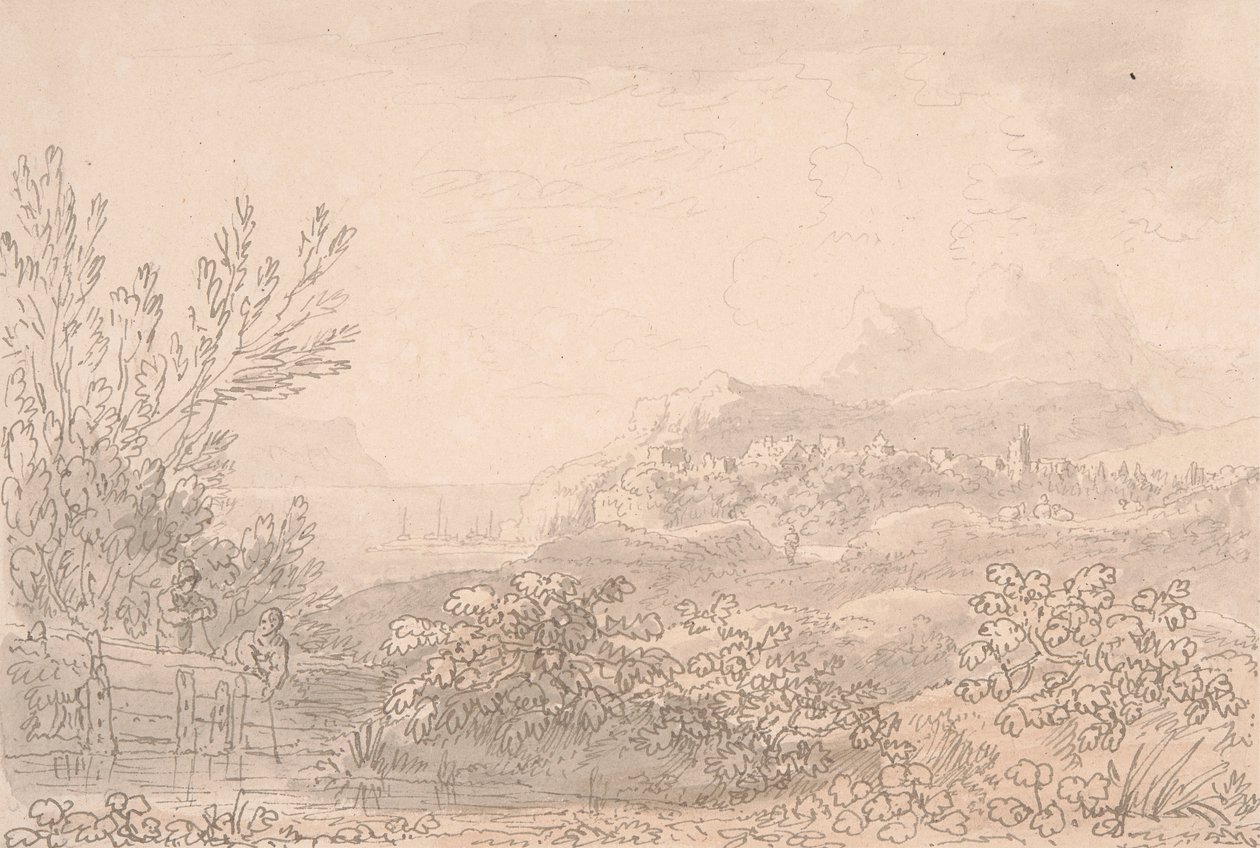 Estuario con Castello e Villaggio da Anthony Devis