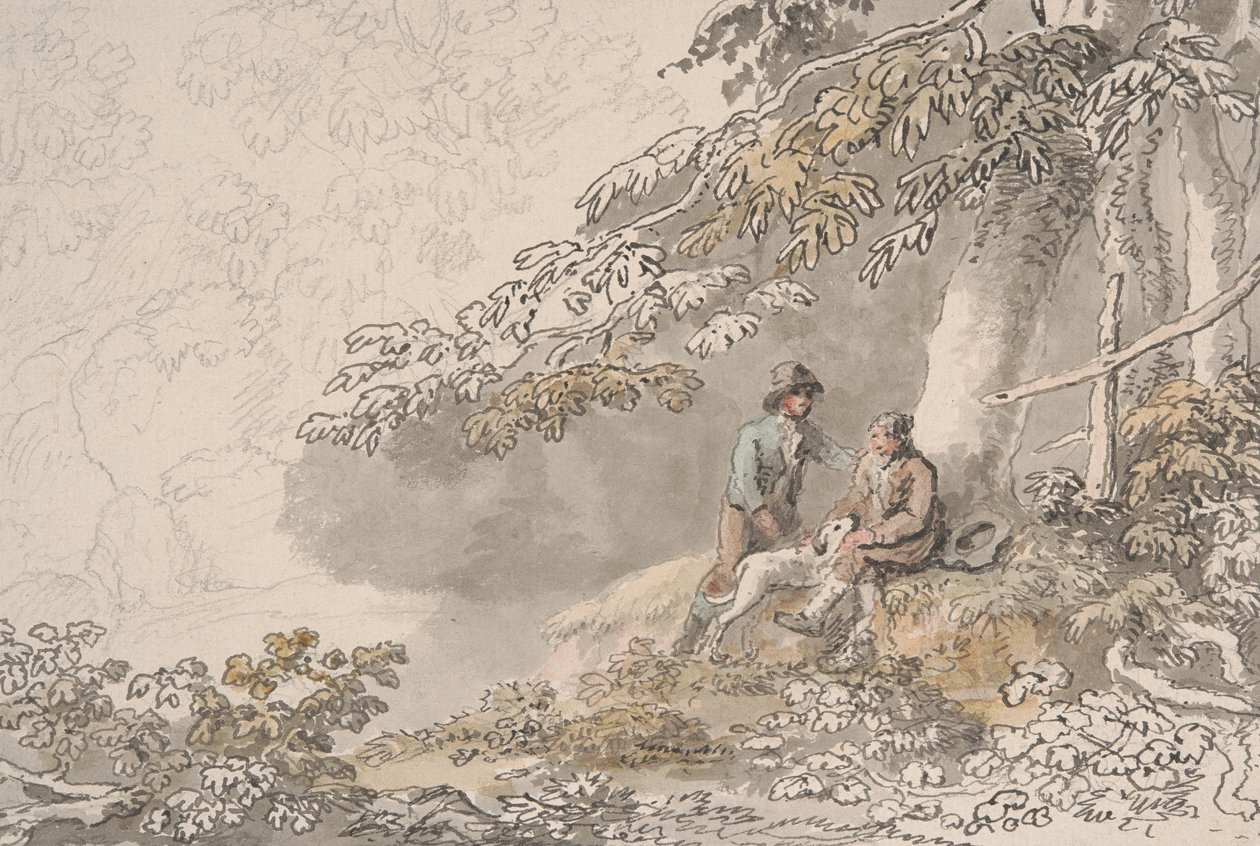 Due Ragazzi e un Cane in un Bosco da Anthony Devis