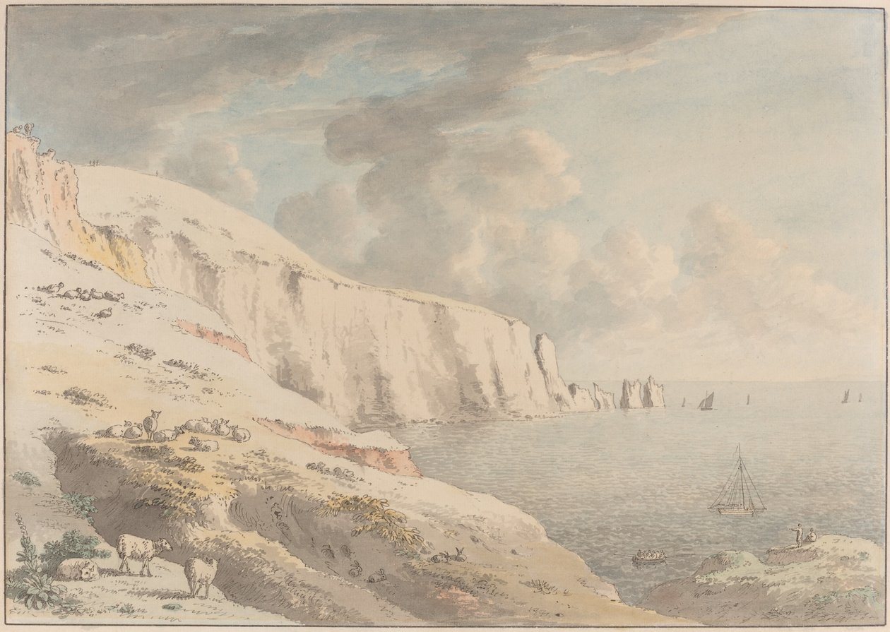 Veduta degli Aghi e delle Bianche Scogliere da Allum Bay, Isola di Wight da Anthony Devis