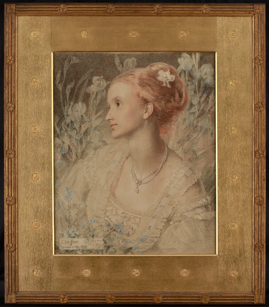Fiore di Clara (gessetti colorati su carta crema) da Anthony Frederick Augustus Sandys