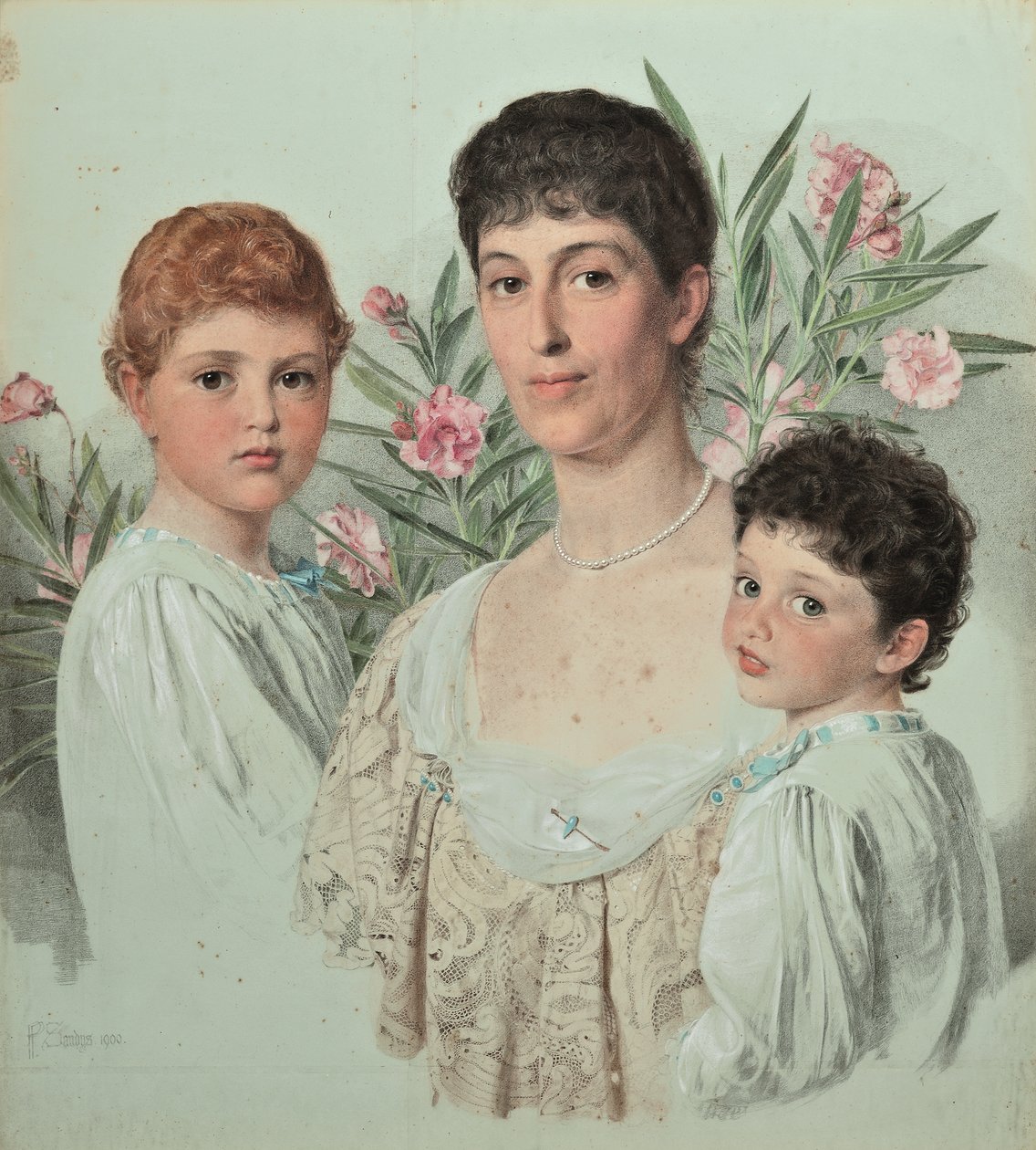 Ritratto di una madre e dei suoi due figli da Anthony Frederick Augustus Sandys