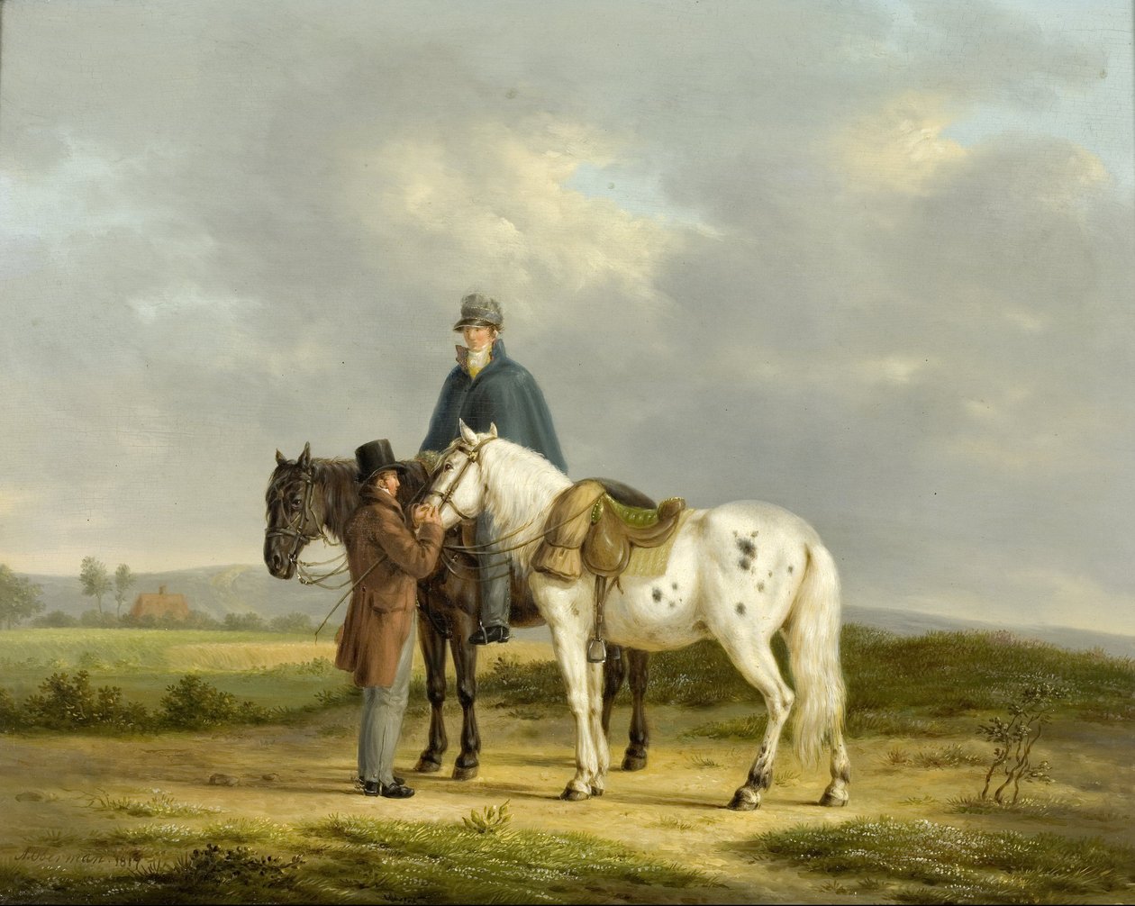 Due cavalieri in un paesaggio da Anthony Obermann