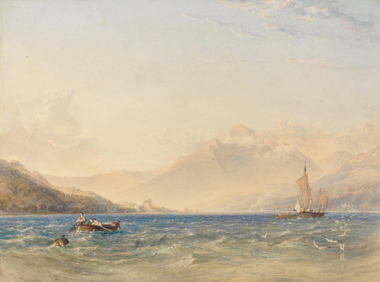 La testa del Loch Fyne, con il castello di Dindarra da Anthony Vandyke Copley Fielding