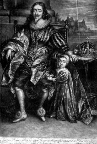 Carlo I (1600-49) con un figlio da Anthony van (after) Dyck
