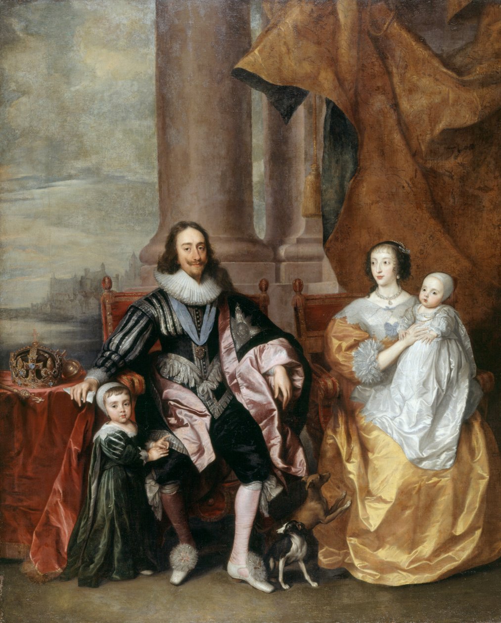 Carlo I, Regina Enrichetta e Due dei loro Figli Maggiori da Anthony van (follower of) Dyck