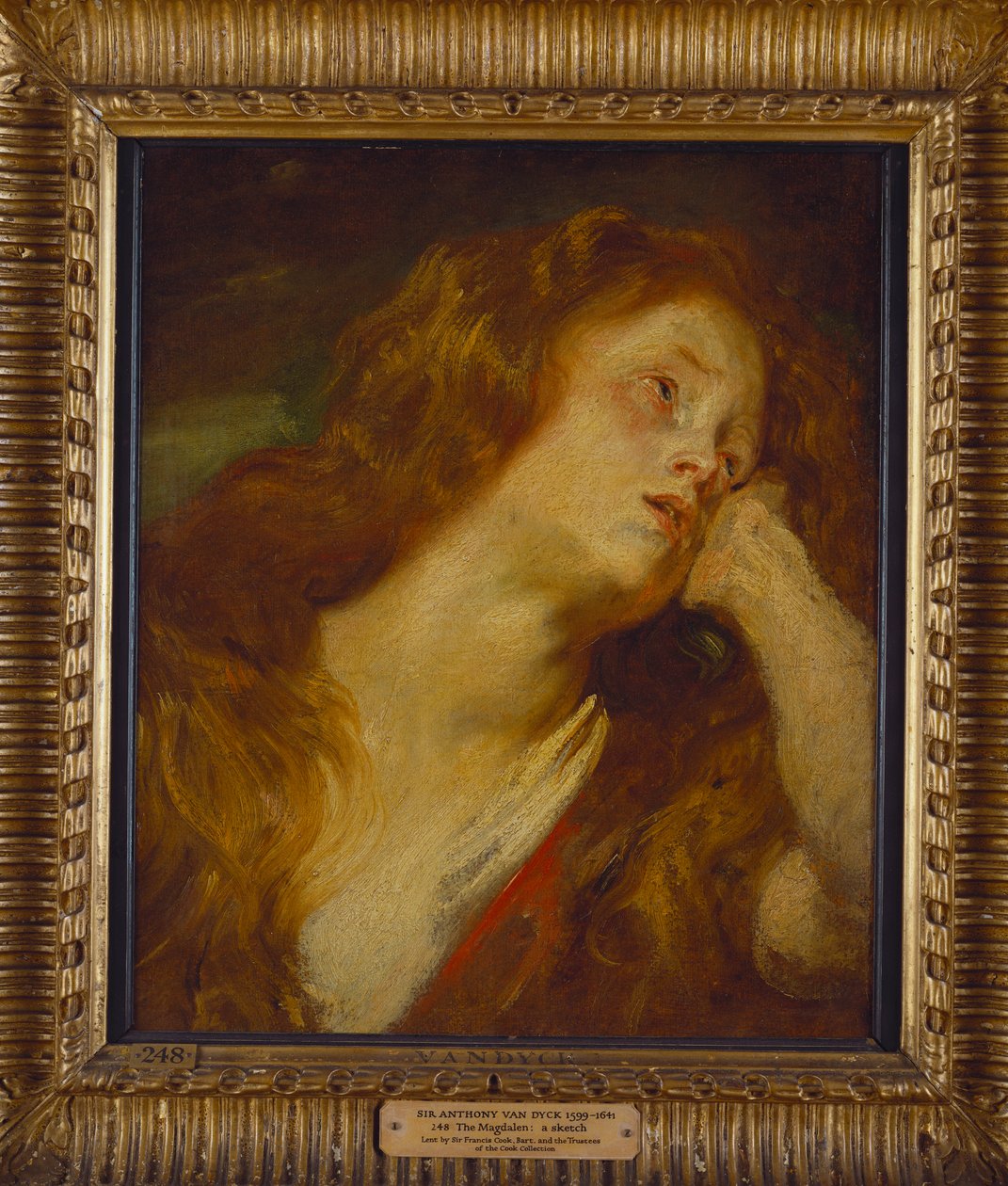 Una Giovane Donna, Lunghezza del Busto, Appoggiata con la Testa sulla Mano da Anthony van Dyck