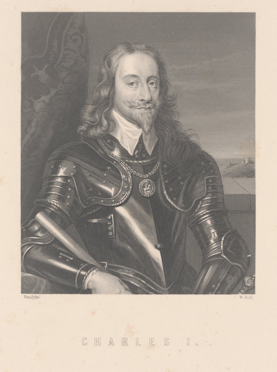 Carlo I, inciso da W. Hall da Anthony van Dyck
