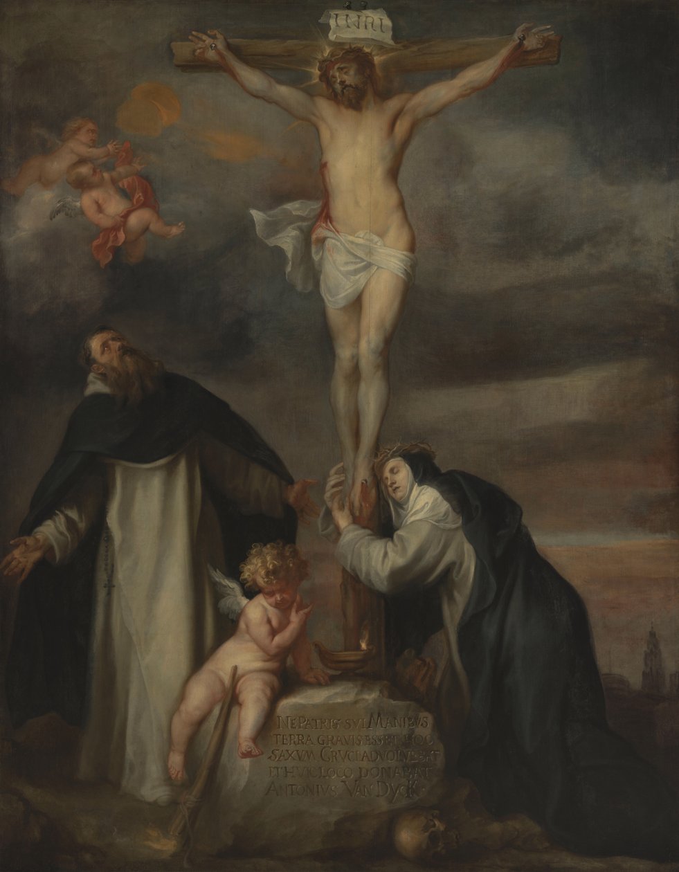 Cristo sulla croce con Santa Caterina da Siena, San Domenico e un angelo da Anthony van Dyck