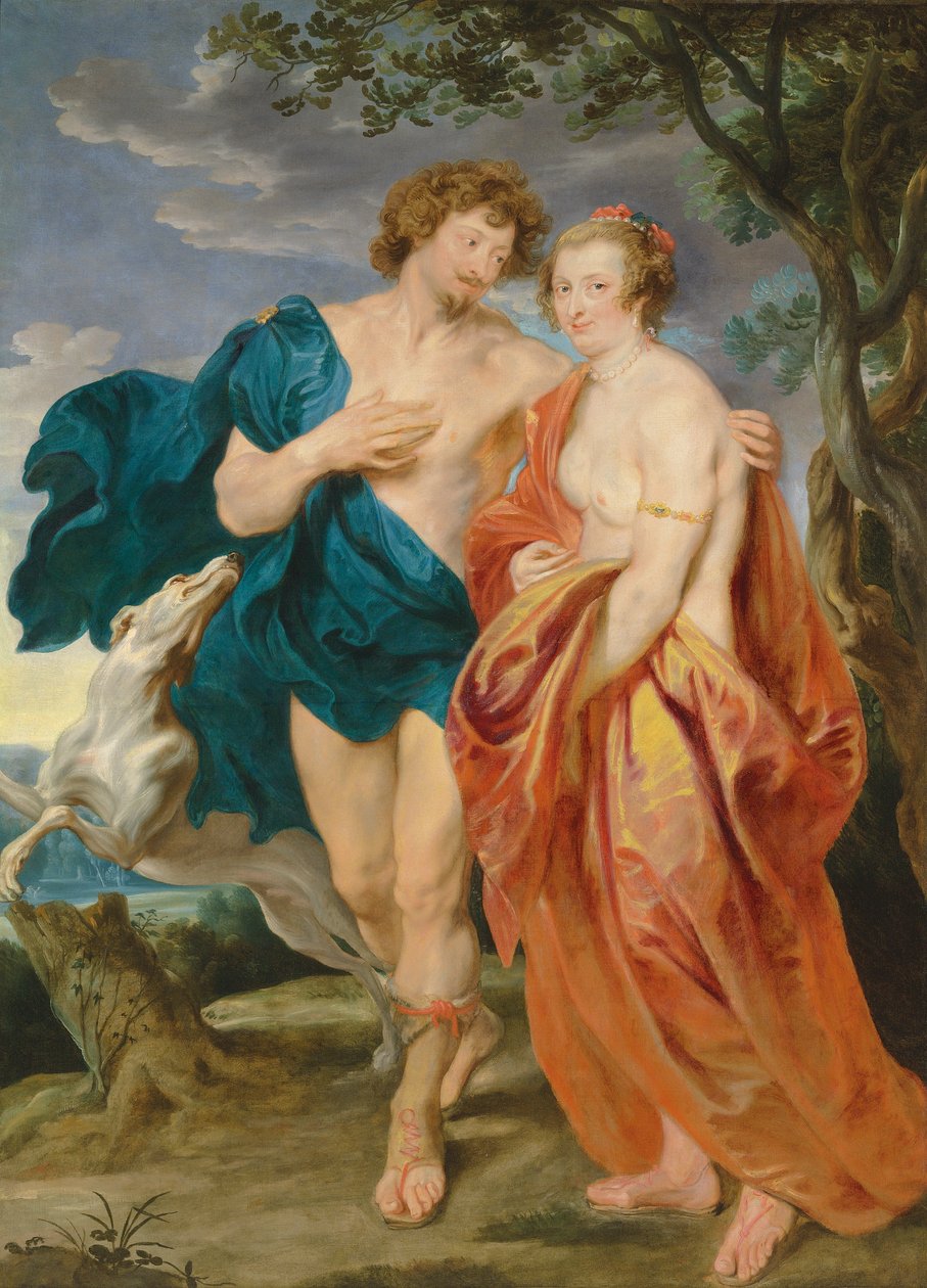 Doppio ritratto di George Villiers, marchese e poi primo duca di Buckingham (1592-1628) e di sua moglie, Katherine Manners (1603-1649), come Venere e Adone (olio su tela) da Anthony van Dyck
