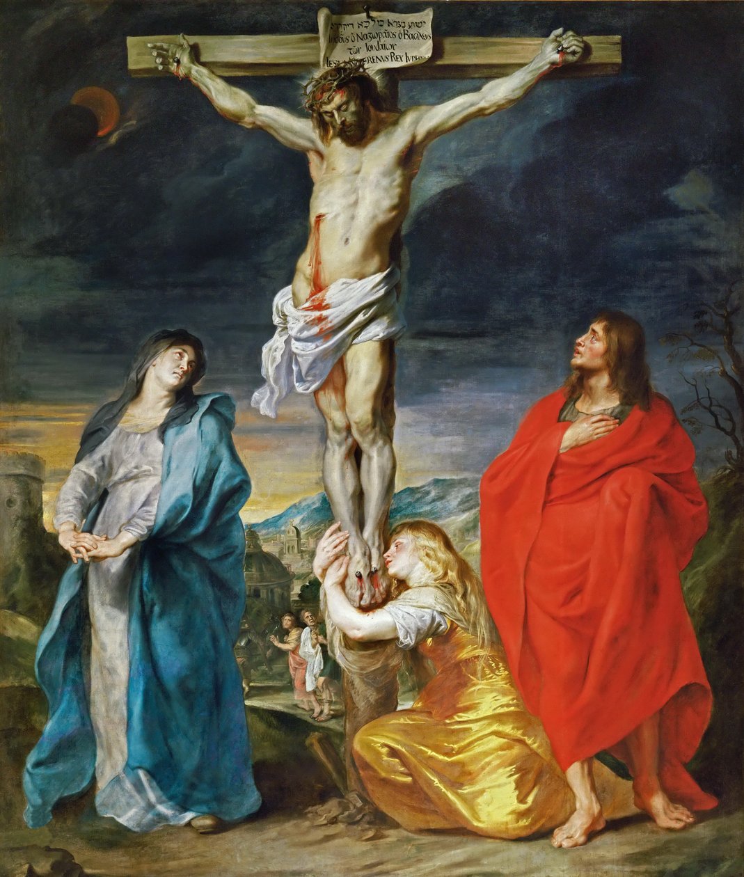 Francese:  Le Calvaire Cristo crocifisso con la Vergine, San Giovanni e Maria Maddalena da Anthony van Dyck