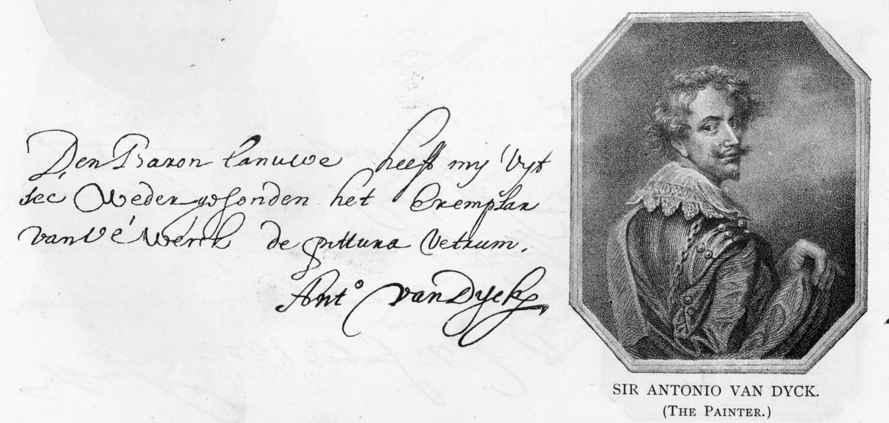 Scrittura e firma di Van Dyck, 14 agosto, 1636 da Anthony van Dyck