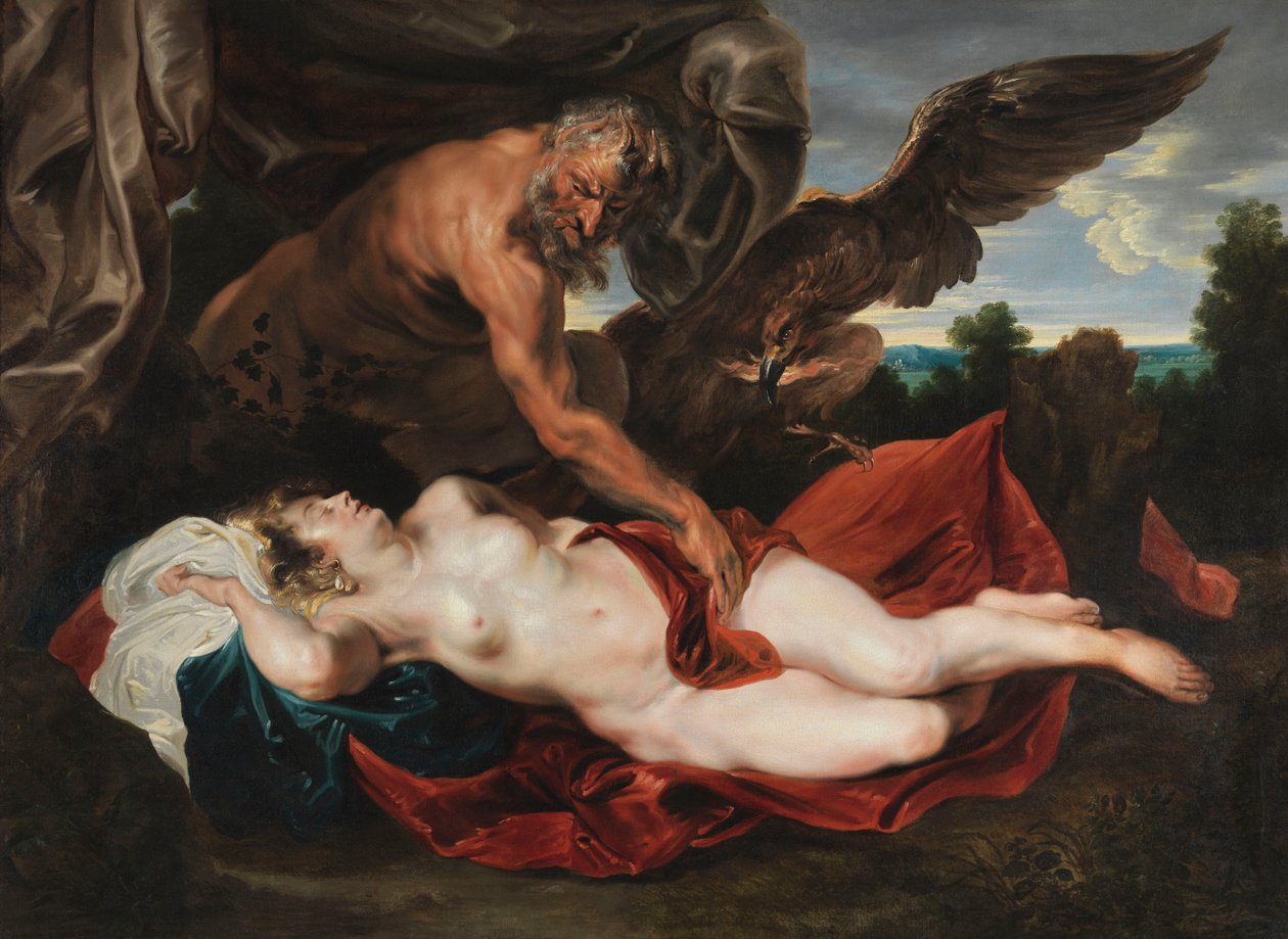 Giove e Antiope, 1620 circa (olio su tela) da Anthony van Dyck