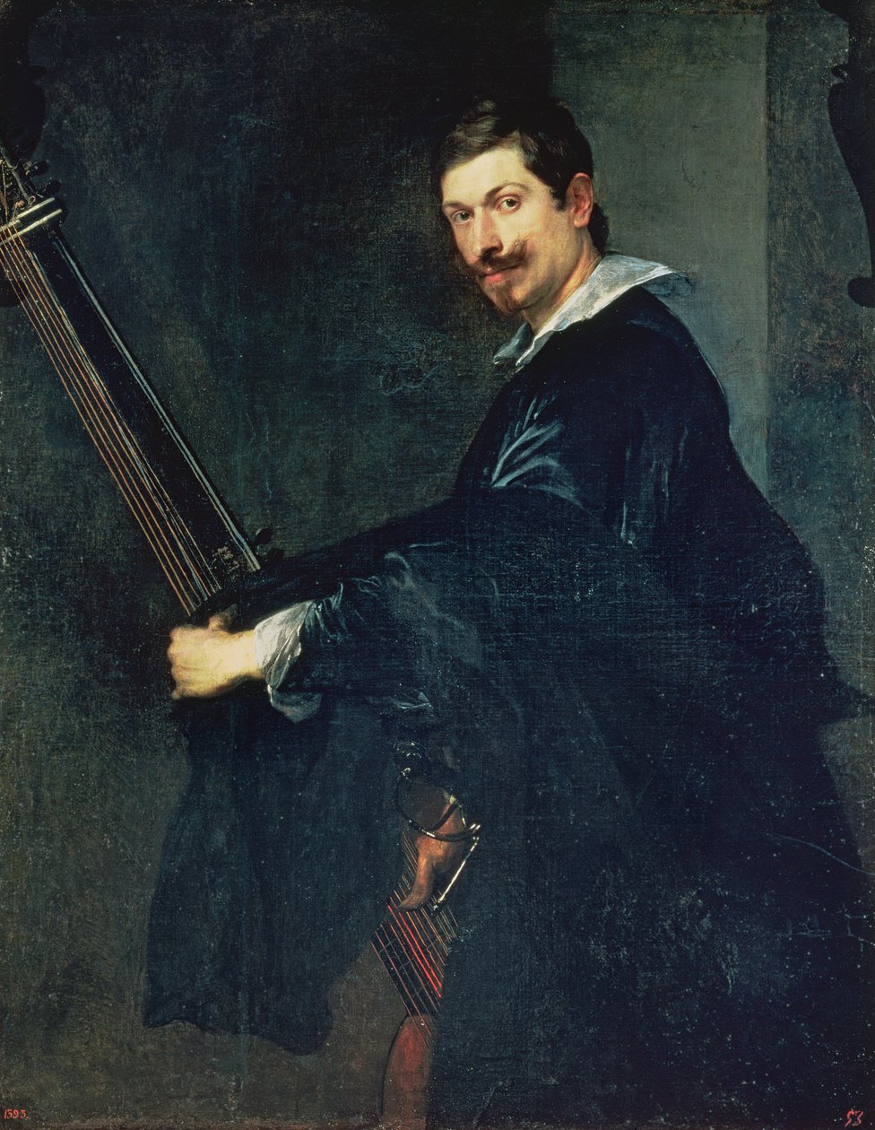 Uomo con un liuto, ritratto del musicista Jacob Gaultier, un liutista alla corte inglese da Anthony van Dyck