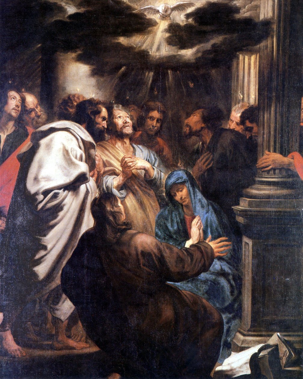 Pentecoste: lo Spirito Santo scende su Maria e sugli apostoli da Anthony van Dyck