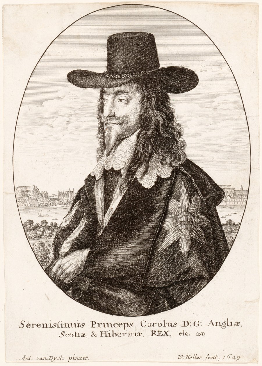 Ritratto di Carlo I, pub. 1649 da Anthony van Dyck
