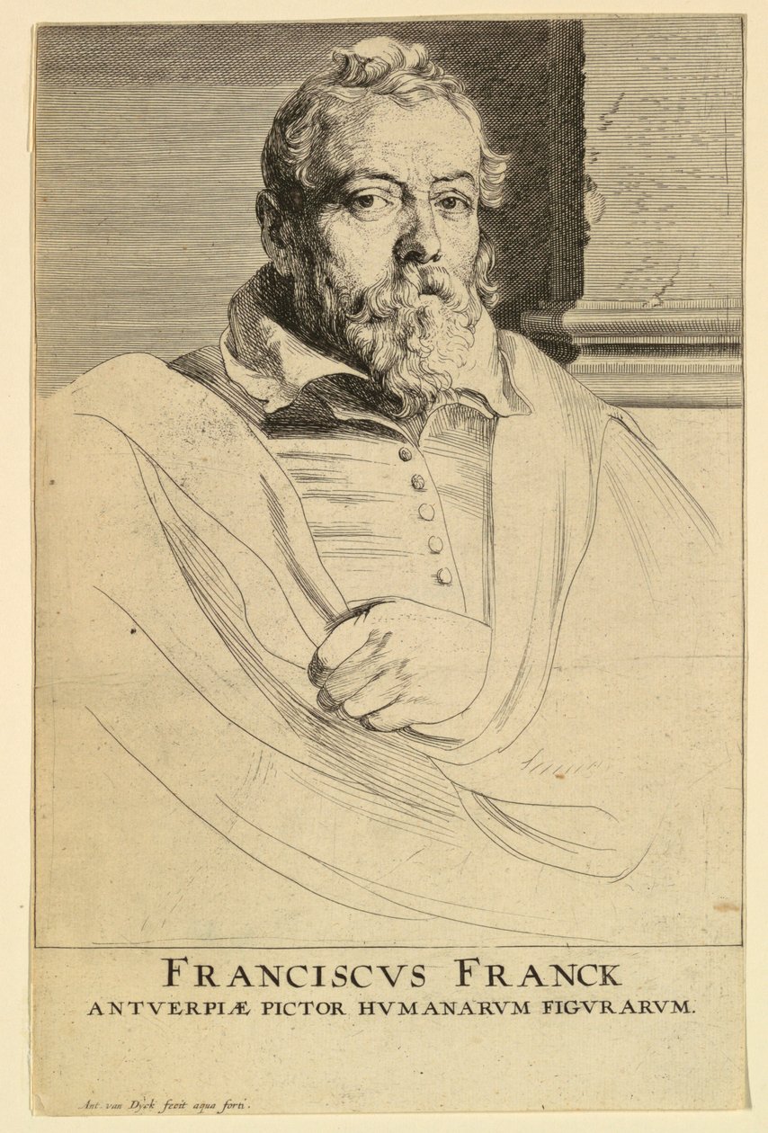 Ritratto di Frans Francken, dalle Icones Principum Virorum da Anthony van Dyck