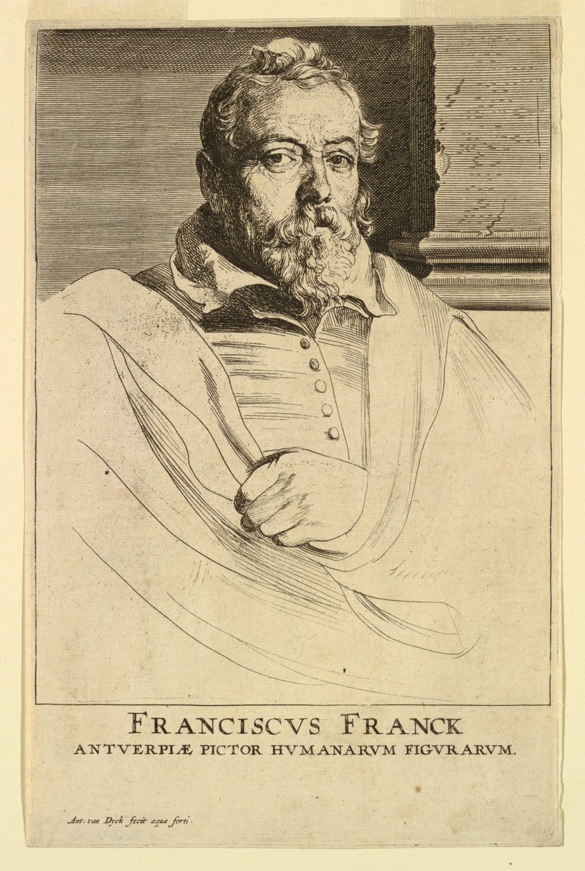 Ritratto di Frans Francken, dalle Icones Principum Virorum da Anthony van Dyck