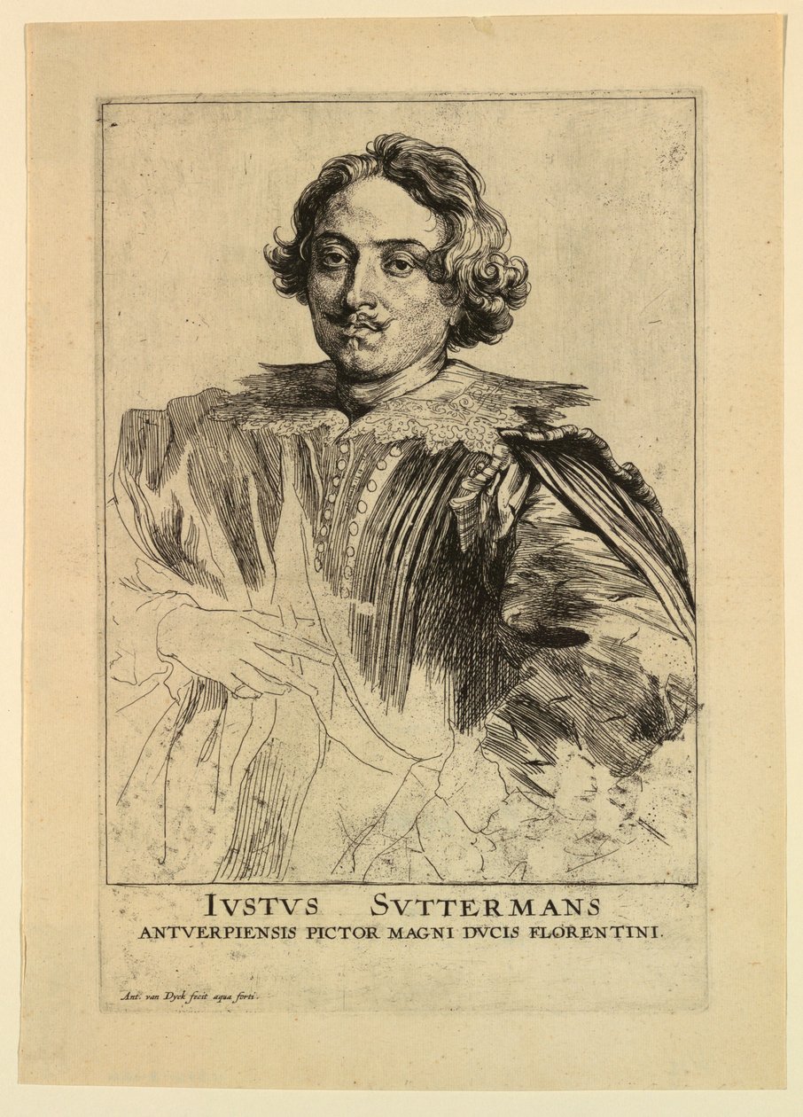 Ritratto di Justus Sustermans, dalle Icones Principum Virorum da Anthony van Dyck