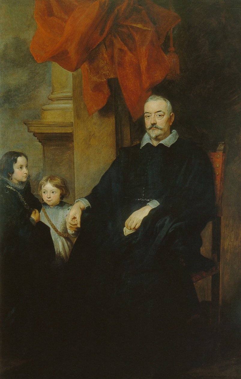 Ritratto di un nobile genovese e di due bambine da Anthony van Dyck