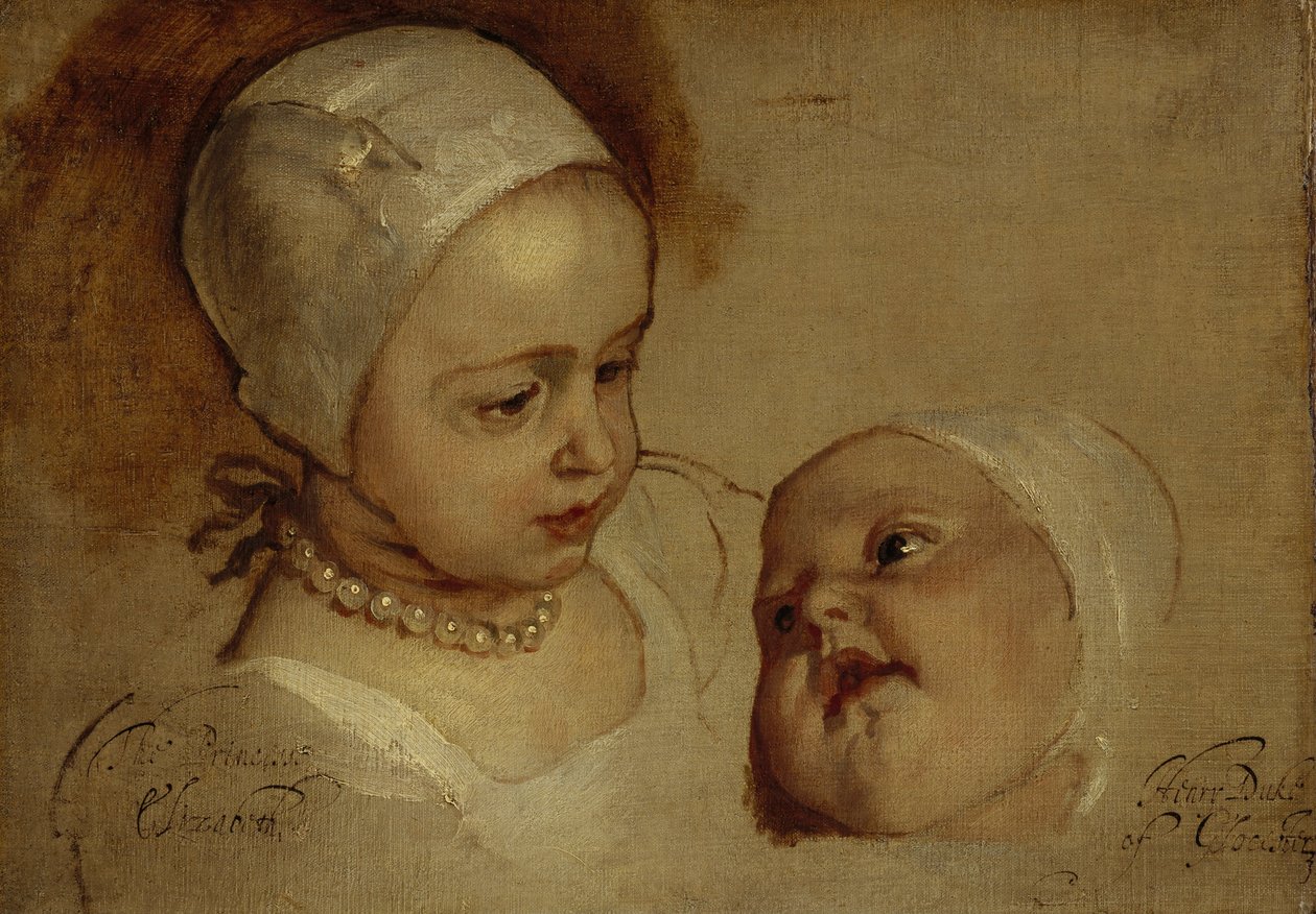 La principessa Elisabetta, 1635-1650, e la principessa Anna, 1637-1640. Figlie di Carlo I da Anthony van Dyck