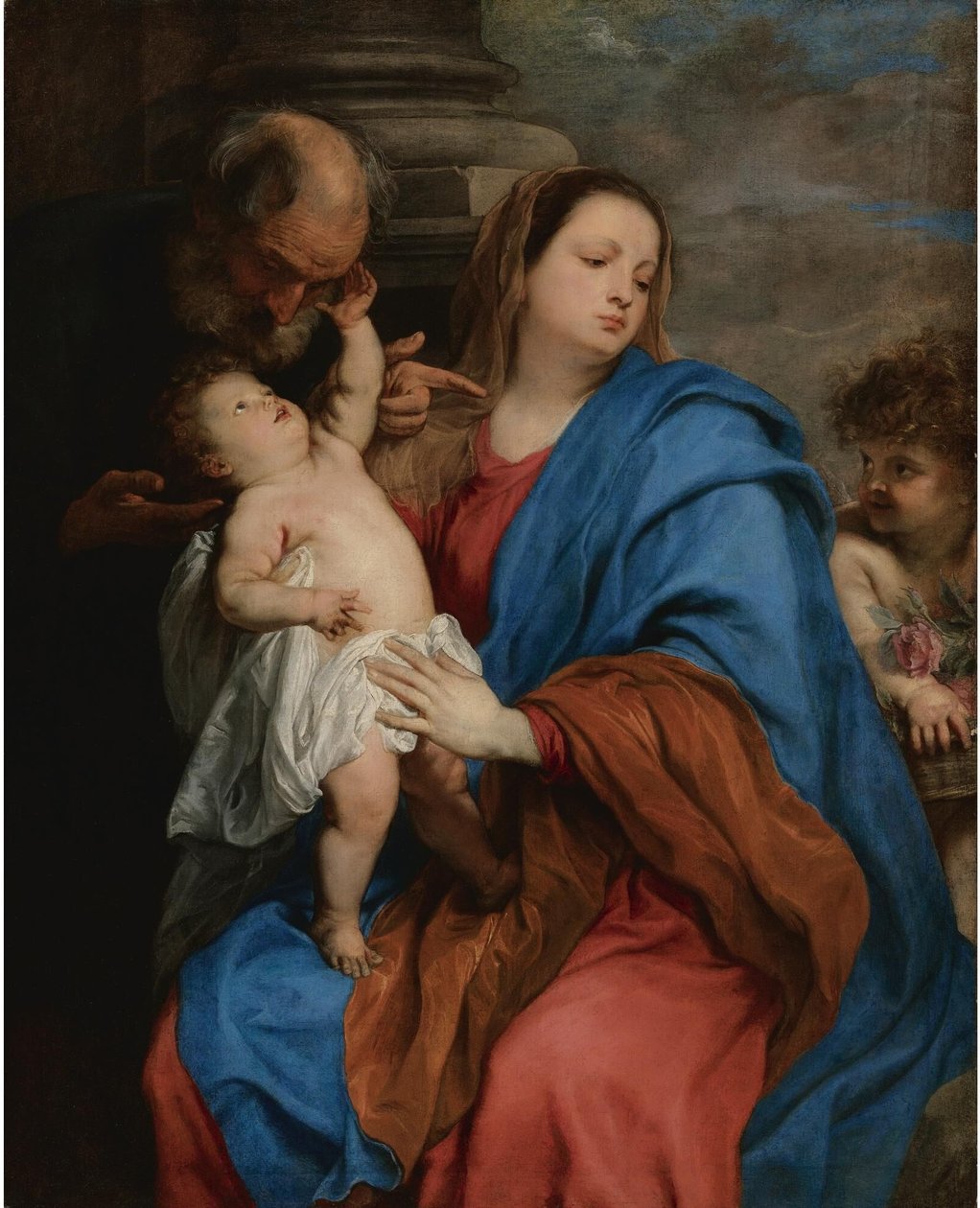 La Sacra Famiglia con un angelo da Anthony van Dyck