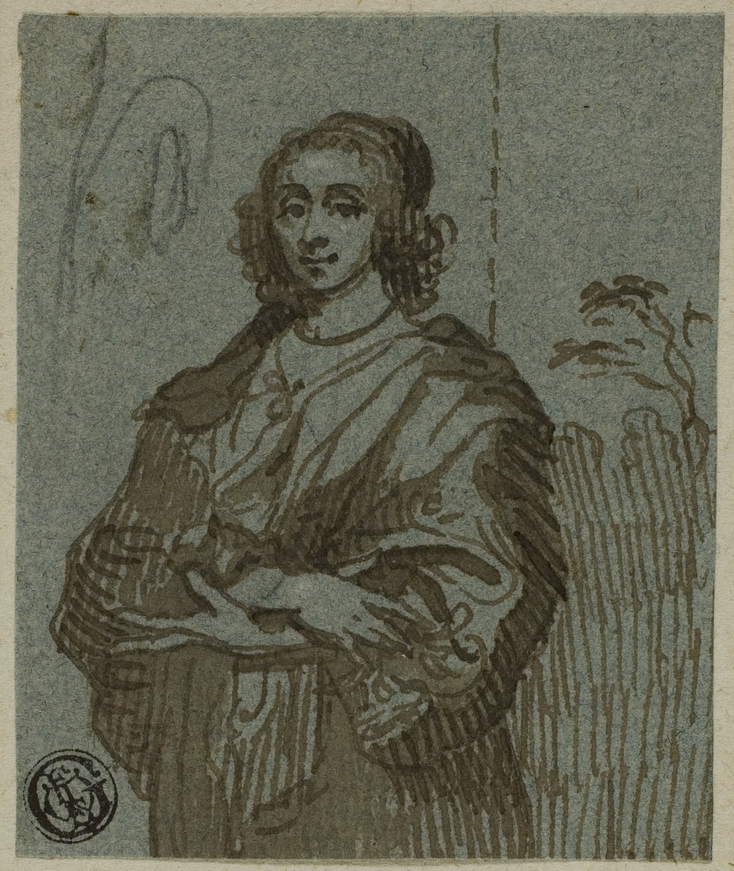 Donna a tre quarti di lunghezza con le braccia incrociate da Anthony van Dyck