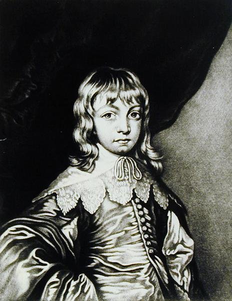 Ritratto di George, Duca di Buckingham (1592-1628) inciso da Robert Dunkarton (1744-c.1817) da Illustrious Characters in British History (mezzotinto) da Anthony van after Dyck