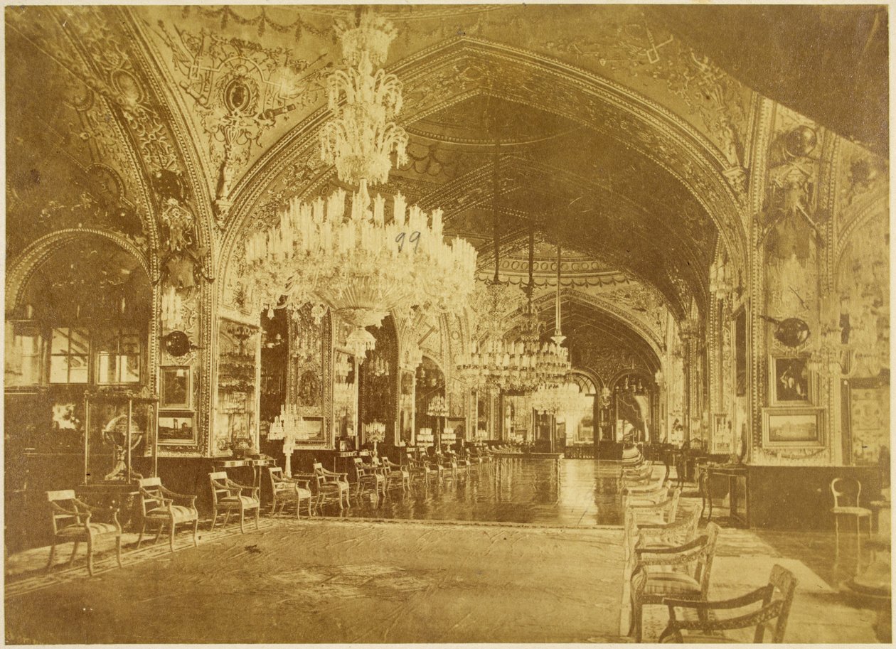 Talar-i Muzeh, anche chiamato Talar-i Salam (Sala delle Udienze), Palazzo di Golestan, Teheran da Antoin Sevruguin