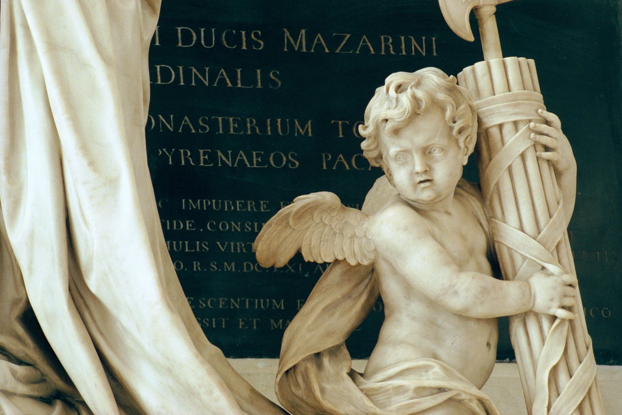 Dettaglio della tomba del Cardinale Giulio Mazzarino (dettaglio) da Antoine Coysevox