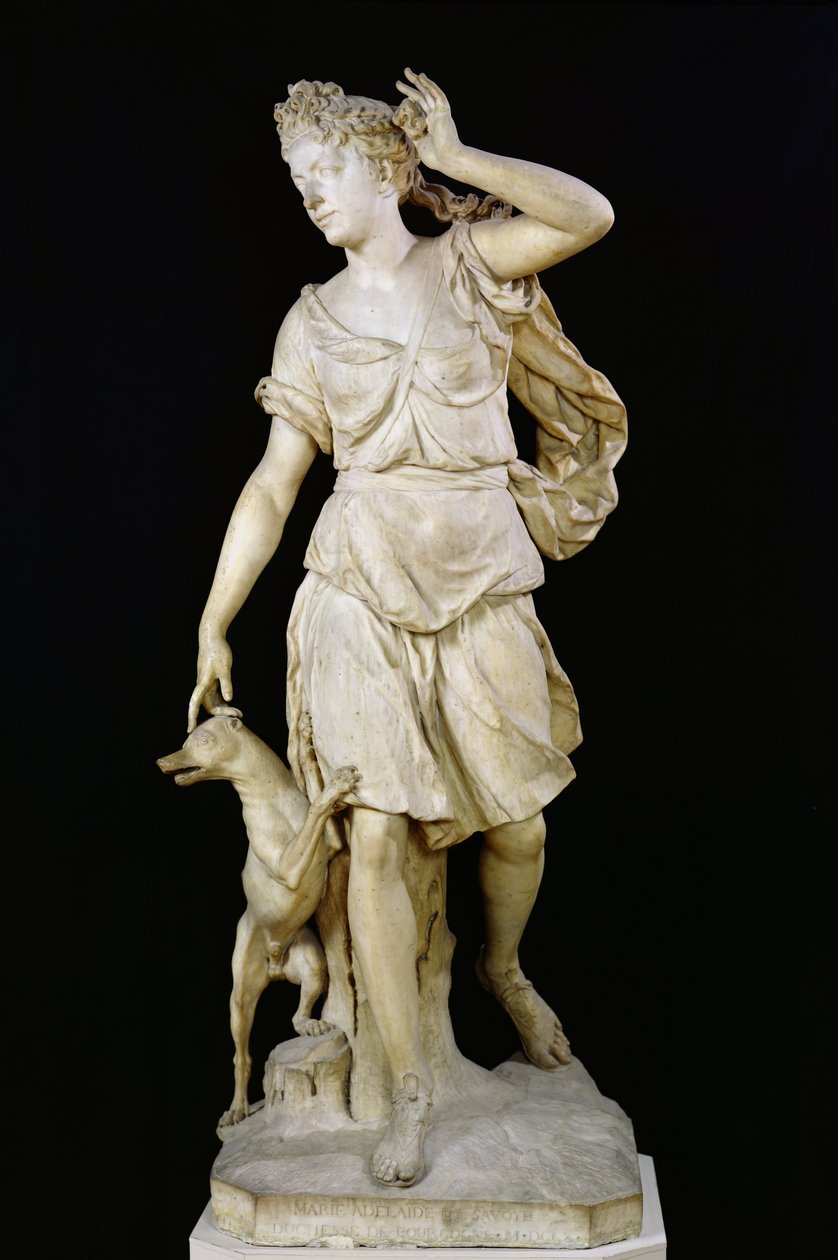 Maria Adelaide di Savoia (1685-1712) Duchessa di Borgogna, come Diana la Cacciatrice, 1709 da Antoine Coysevox