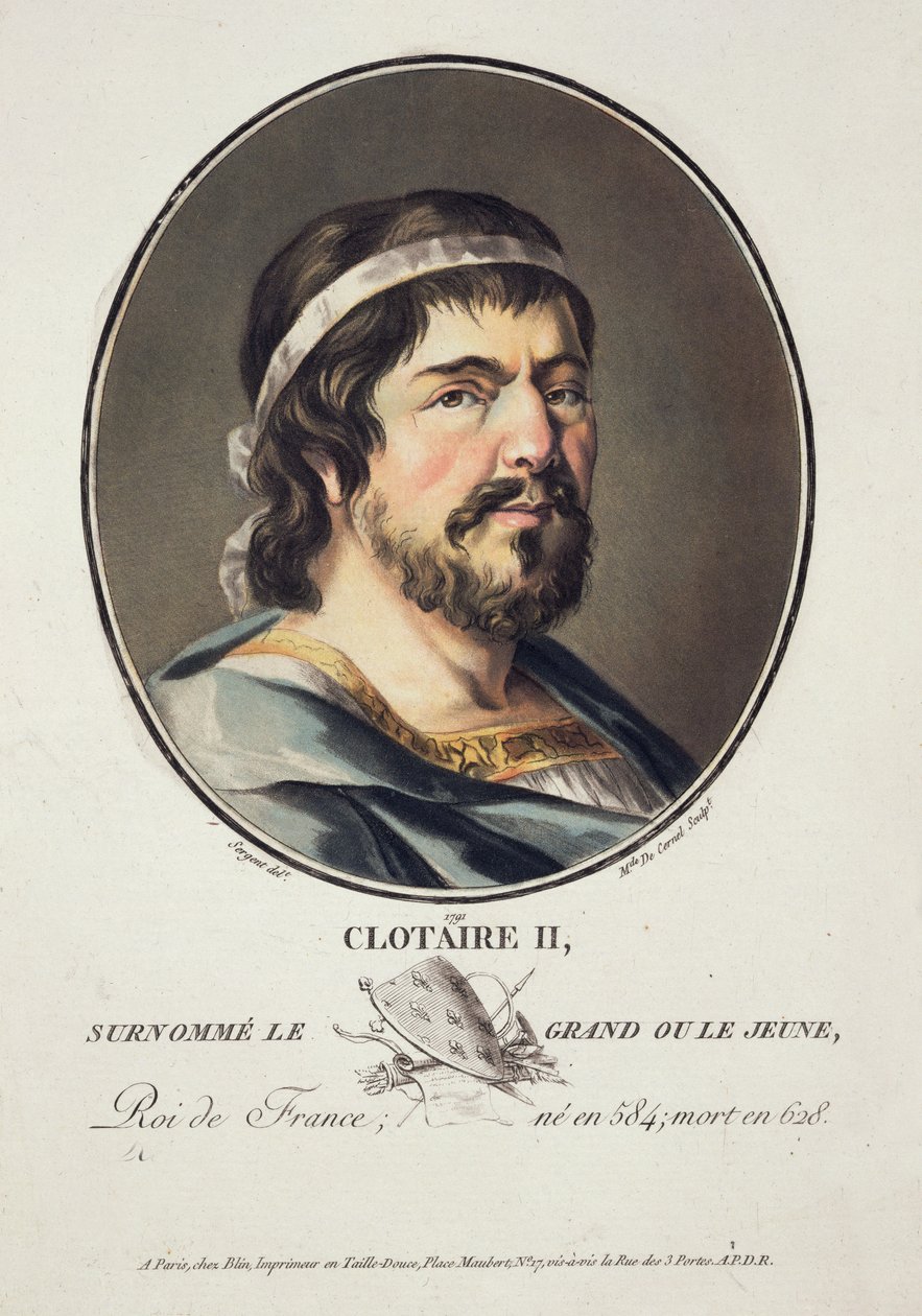 Clotario II (584-629), inciso da Madame de Cernel, 1791 da Antoine Louis Francois Sergent Marceau