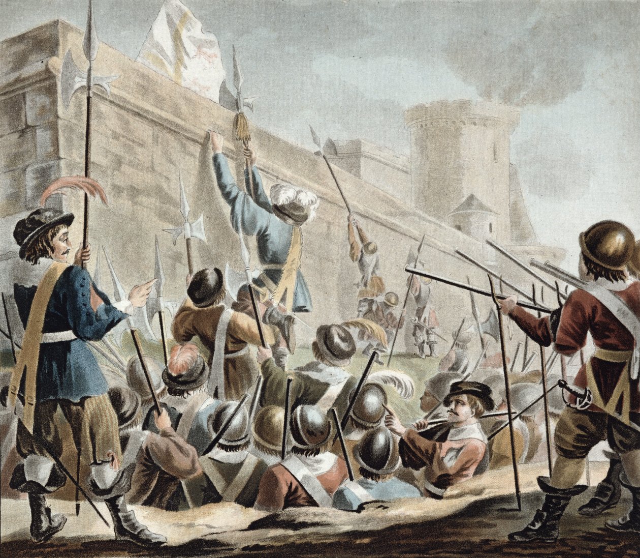 Attacco a Boulogne-Sur-Mer, inciso da Jean Baptiste Morret, 1788 da Antoine Louis Francois Sergent Marceau