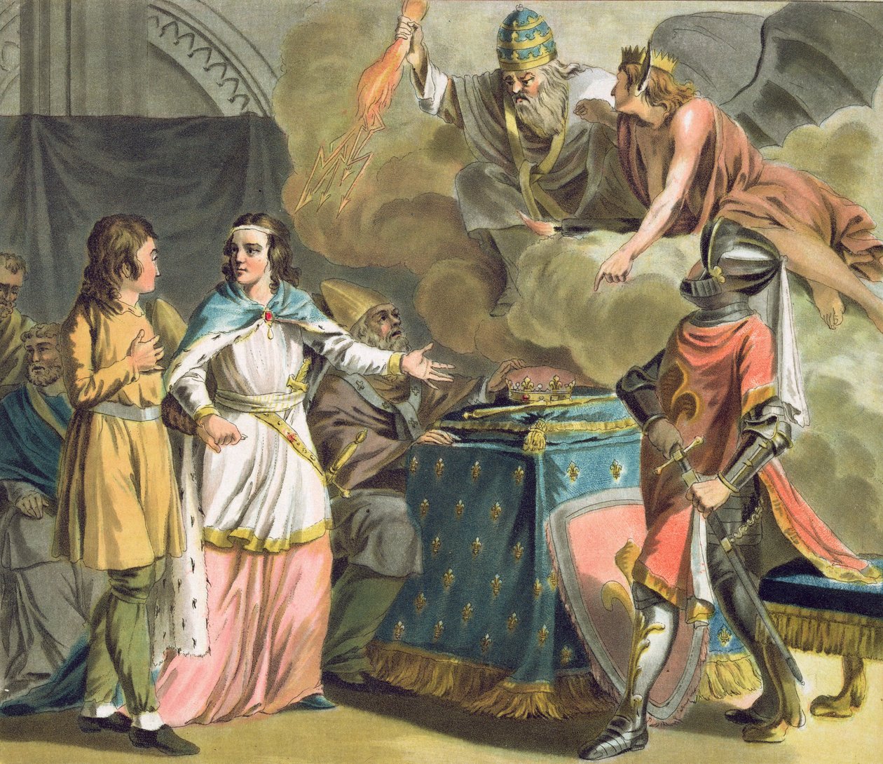 Sotto Filippo il Bello (1268-1312) lo Stato di Tiers è amministrato dagli Stati Generali, inciso da Jean Baptiste Morret, 1789 da Antoine Louis Francois Sergent Marceau