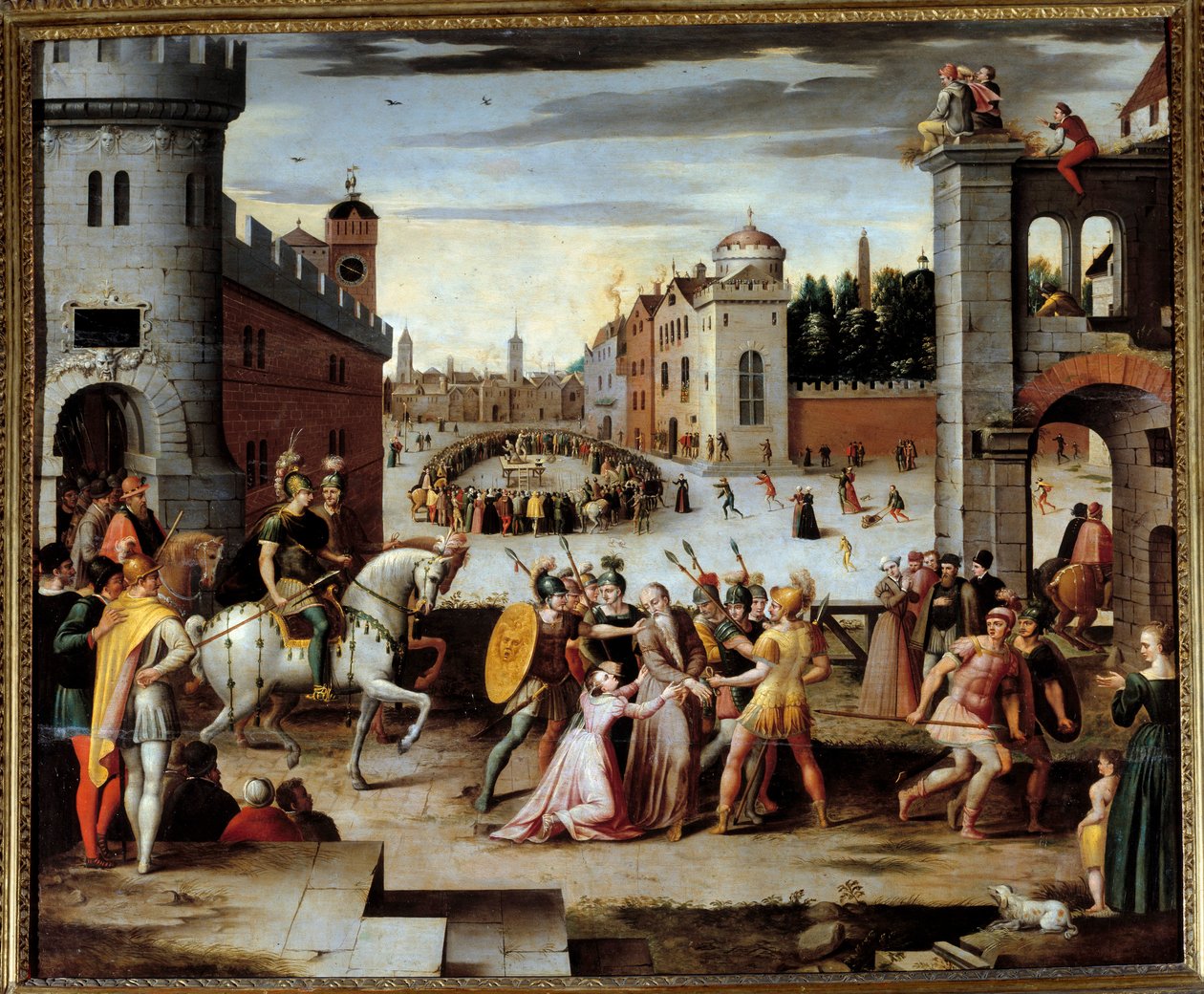 Arresto e tortura di Thomas More (1478-1535) filosofo inglese e cancelliere. Re Enrico VIII richiese ai sacerdoti e a Thomas More, poi ad altri laici, un giuramento che riconoscesse la supremazia spirituale del re. More, rifiutandosi di farlo, fu imprigion da Antoine (follower of) Caron