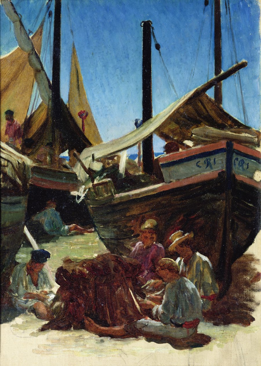 Anzio, il porto da Antoine Auguste Ernest Herbert or Hebert