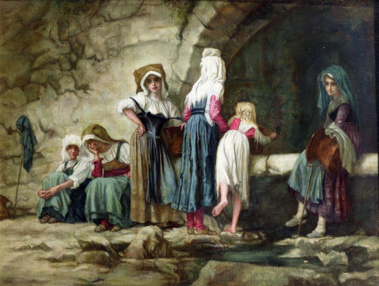 Contadini alla fontana da Antoine Auguste Ernest Herbert or Hebert