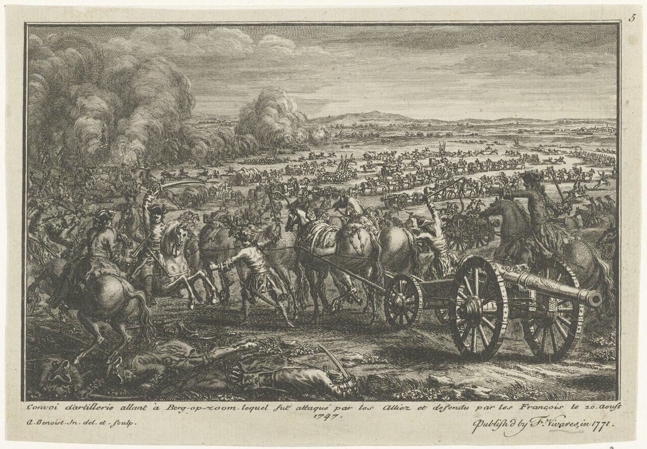Attacco degli Alleati a un convoglio di artiglieria francese, 1747 da Antoine Benoist