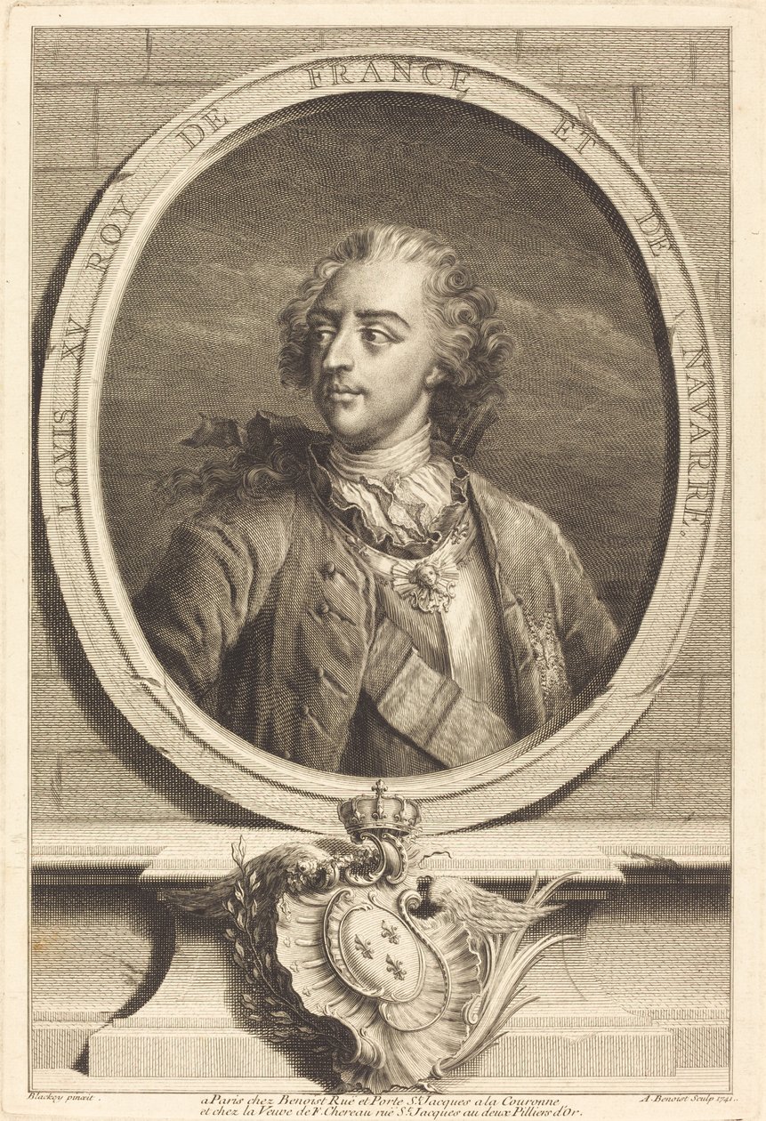 Luigi XV, Re di Francia da Antoine Benoist after Jakob Christoffel Le Blon after Nicholas Blakey