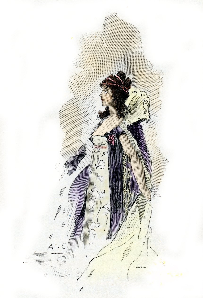 Ritratto di Désirée Clary (1777-1860) Regina di Svezia nel 1818 (Disegno di Antoine Calbet da 