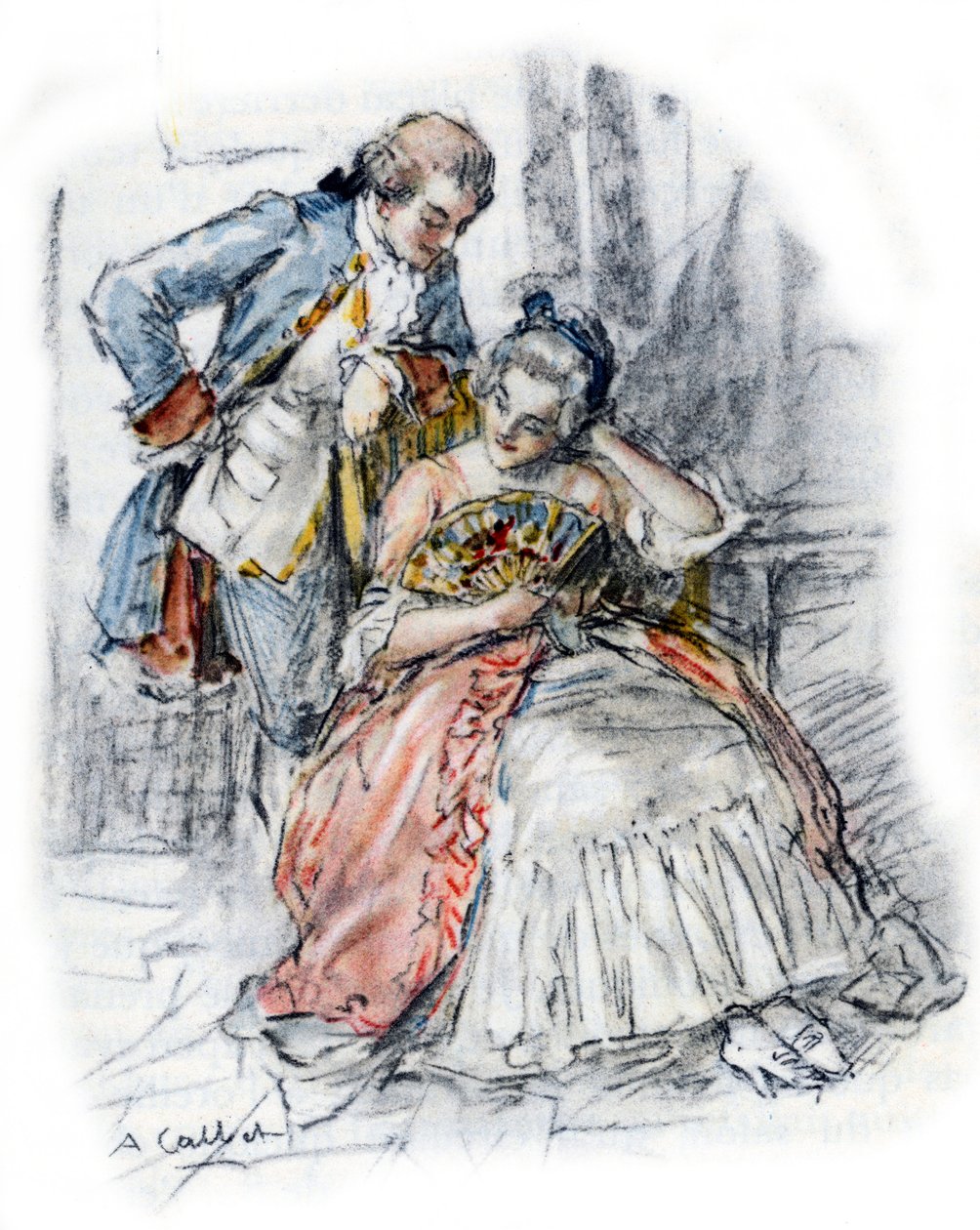 Werther corteggia Mademoiselle de B per dimenticare Charlotte da Antoine Calbet