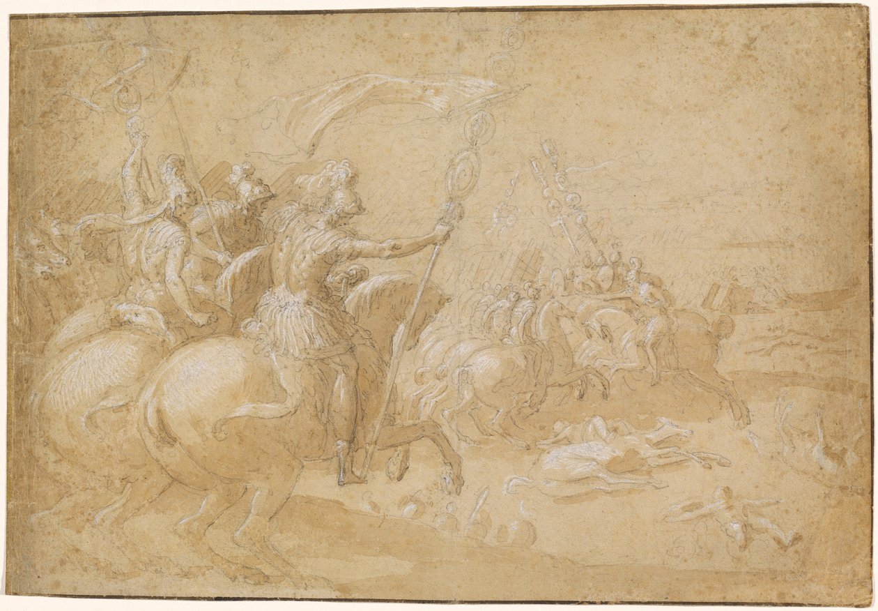 Antichi guerrieri romani in battaglia da Antoine Caron