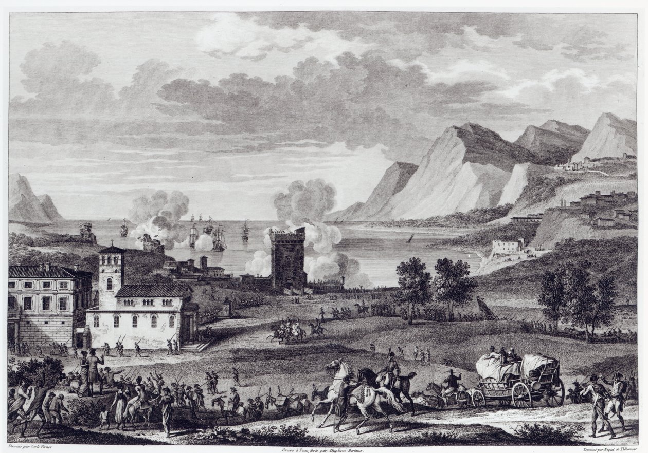 Liberazione della Corsica, 20 ottobre 1796, inciso da Jean Duplessi-Bertaux (1747-1819) da Antoine Charles Horace Vernet