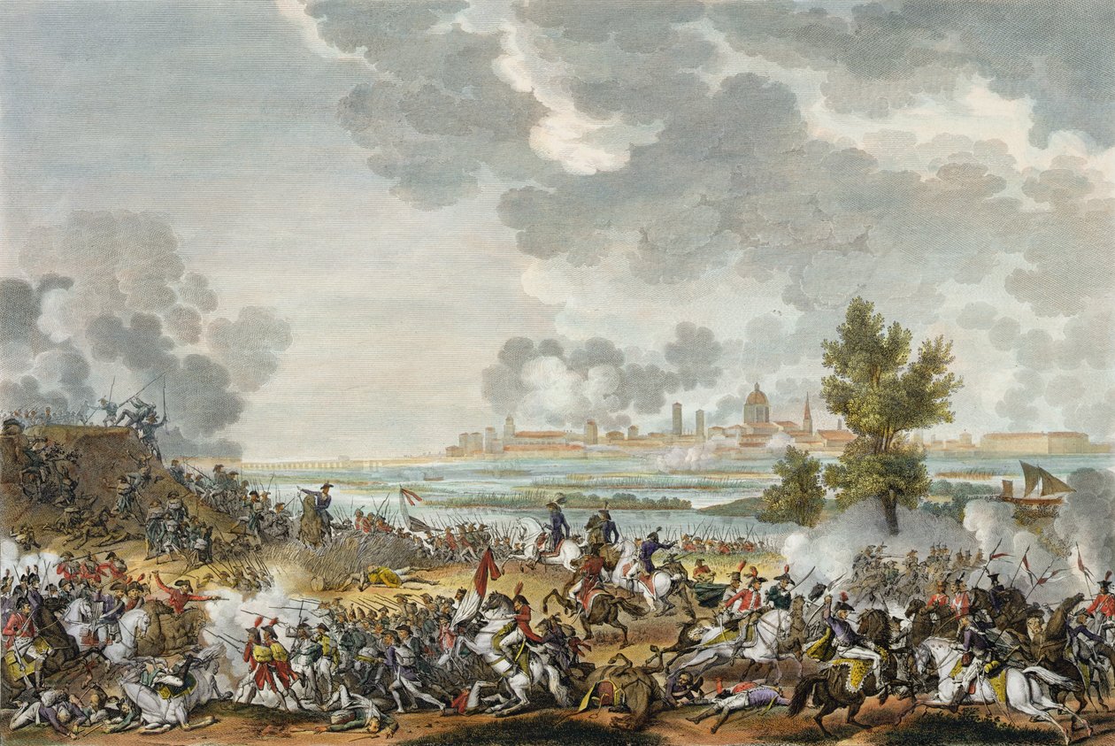 La battaglia di S. Giorgio di Mantova, 29 Fruttidoro, Anno 4 (settembre 1796) inciso da Jean Duplessi-Bertaux da Antoine Charles Horace Vernet