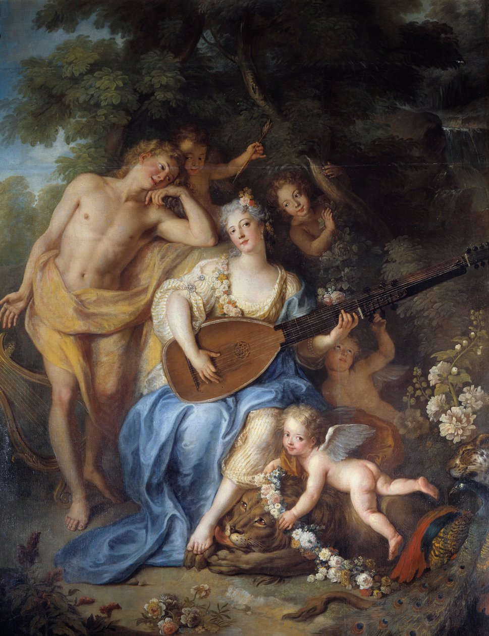 (dettaglio) Ritratto della Duchessa di Villars, nata Angelique de Varangeville da Antoine Coypel