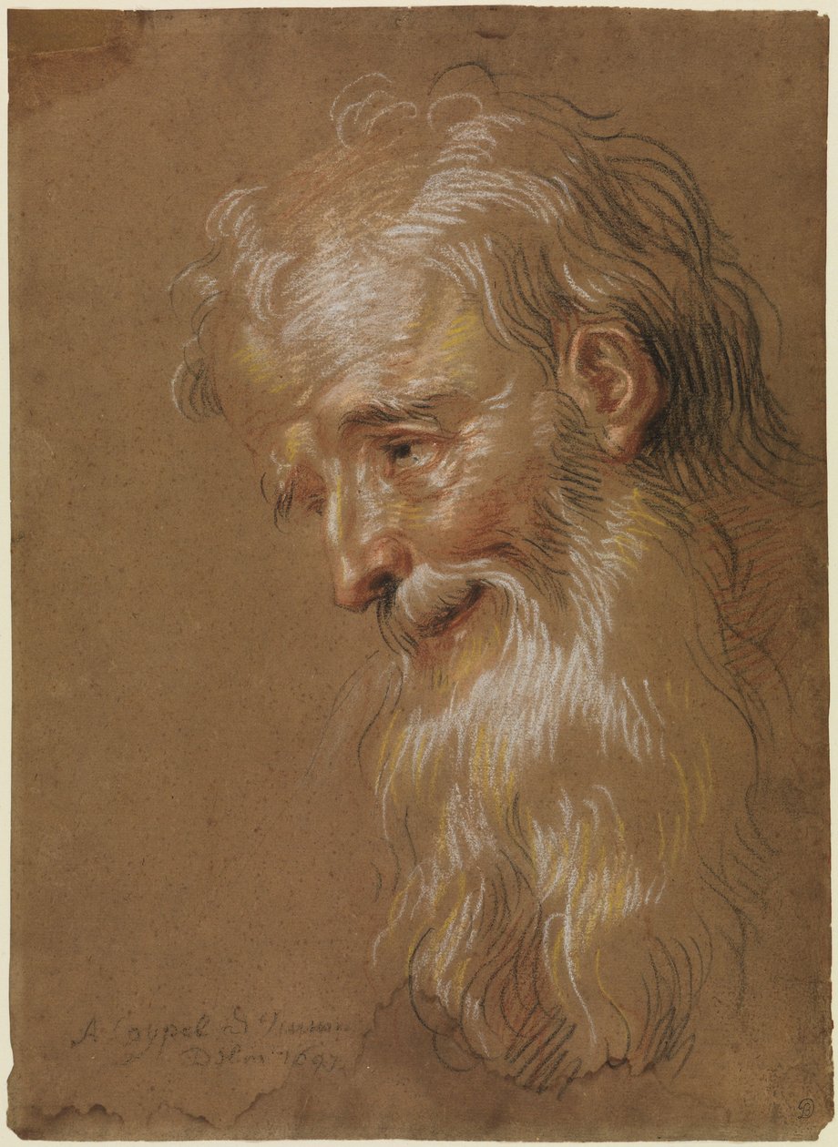 Testa di vecchio barbuto da Antoine Coypel