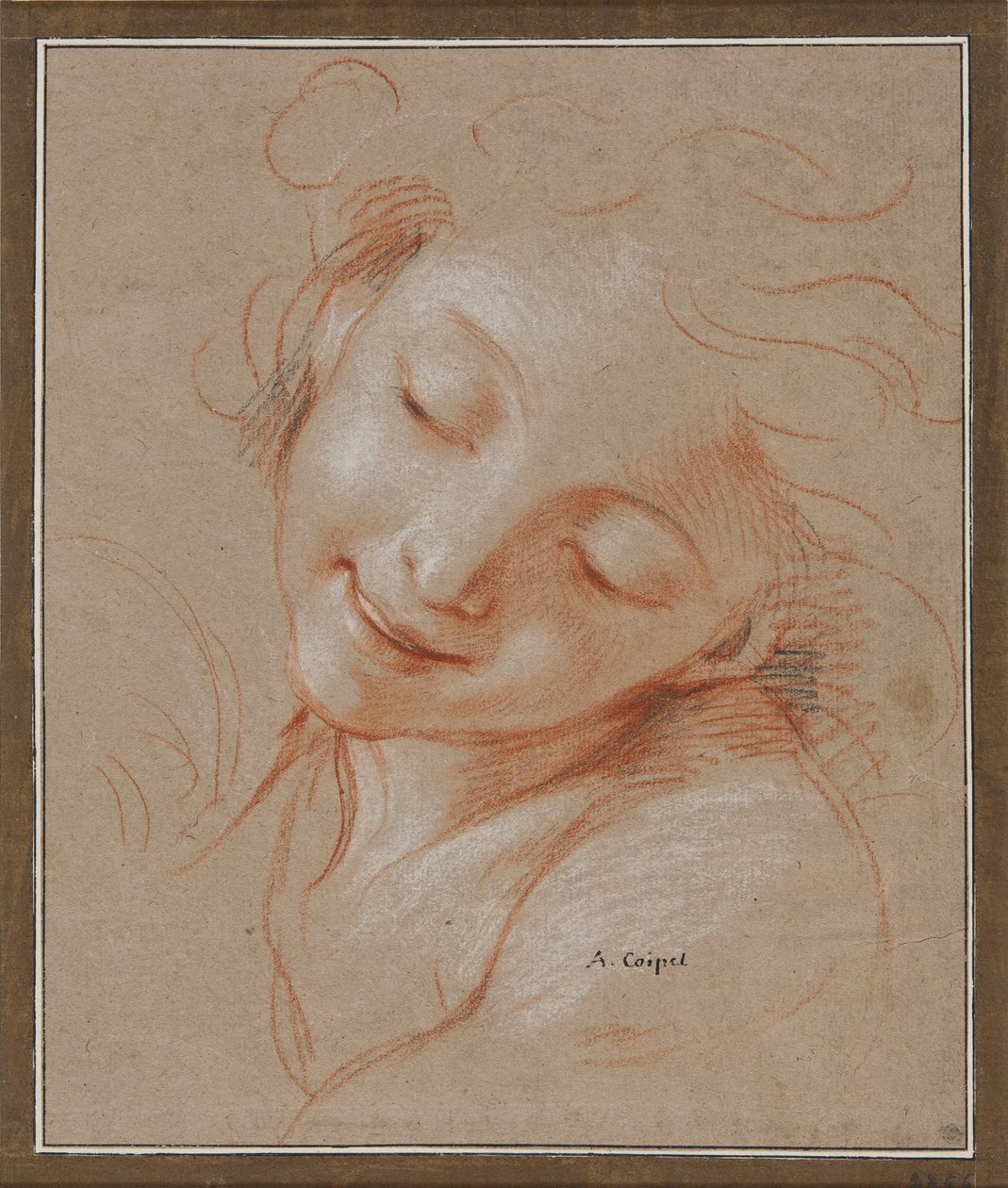 Ragazza sorridente, con la testa inclinata verso la spalla sinistra da Antoine Coypel