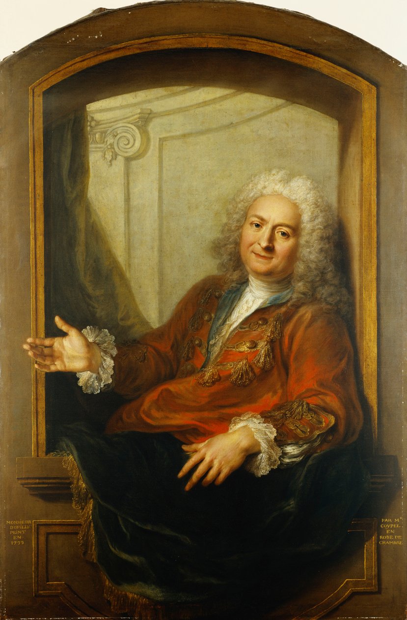 Ritratto di Monsieur Dupille, Mezzo Corpo, in una Veste Seduto sul Bordo di una Finestra, 1733 da Antoine Coypel