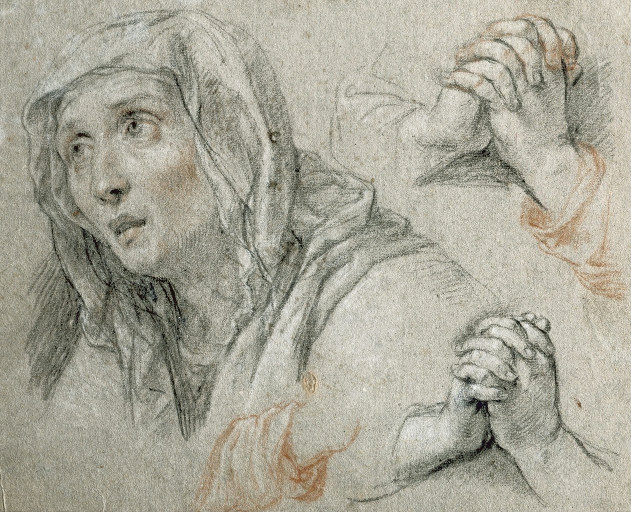 Studi per la figura della Vergine da Antoine Coypel